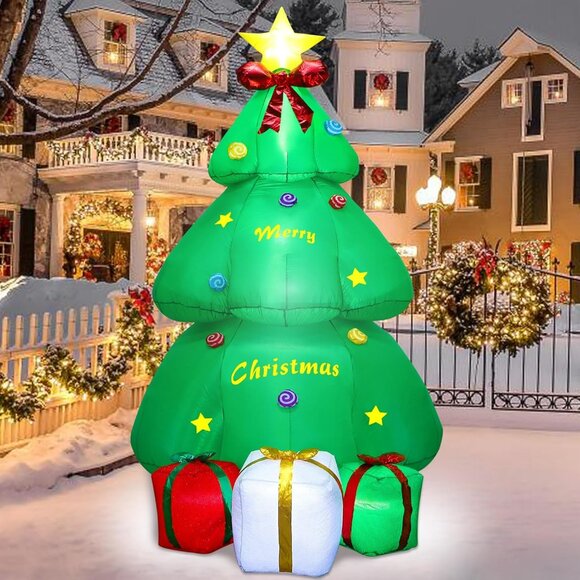 ⚡9ft Christmas Inflatables Christmas Tree with Giftbox Outdoor Decorations - Picture 6 of 7